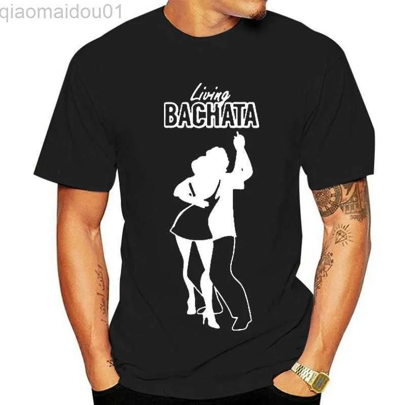 Herr T-shirts Nyhet Living Bachata T-shirt Herr Korta ärmar Oversized Streetwear Hip Hop tryckta T-shirts Top Tees L230707