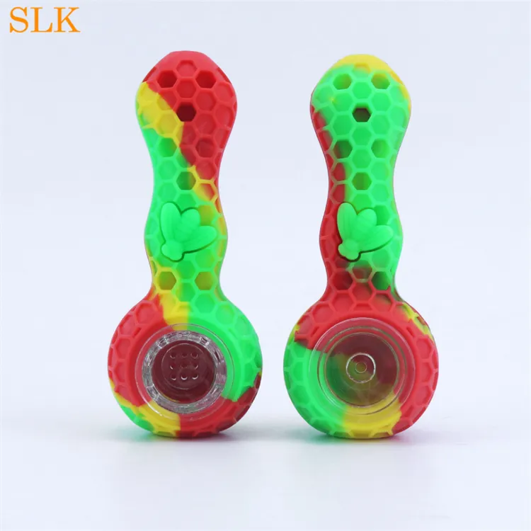 great selling bee tobacco pipes smoking tobacco dry herb spoon hand pipe smoking accessories glass bowl 420