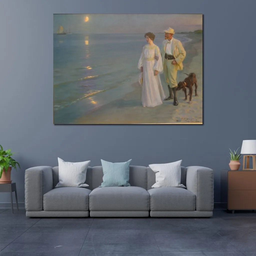 Приморский холст искусство летний вечер на пляже Skagens Beach Painting от Peder Severin Kroyer Artwork oftwork oftympressionism Decor