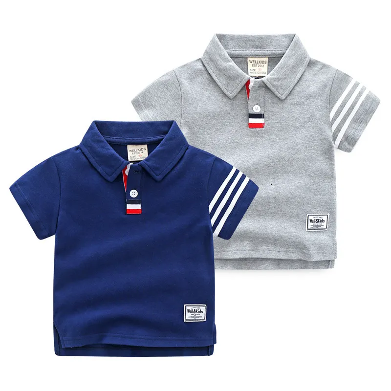 T-shirts Summer Boys Active T-shirts Cotton Toddler Kids Polo Tops Tees Quality Children's Clothes 230707