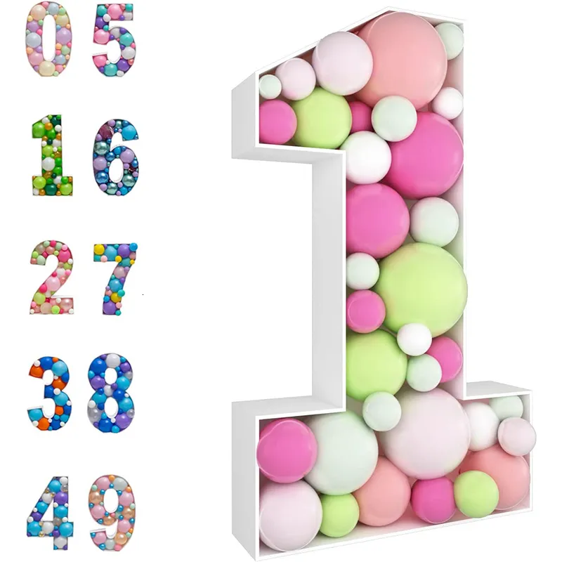 Otros suministros para fiestas de eventos Figura gigante de 73 cm 1. ° 2. ° 3. ° Caja de llenado de globos Soporte de globos de cumpleaños 30 40 50 Marco de globos Niños Adultos Decoración de fiesta de cumpleaños 230706