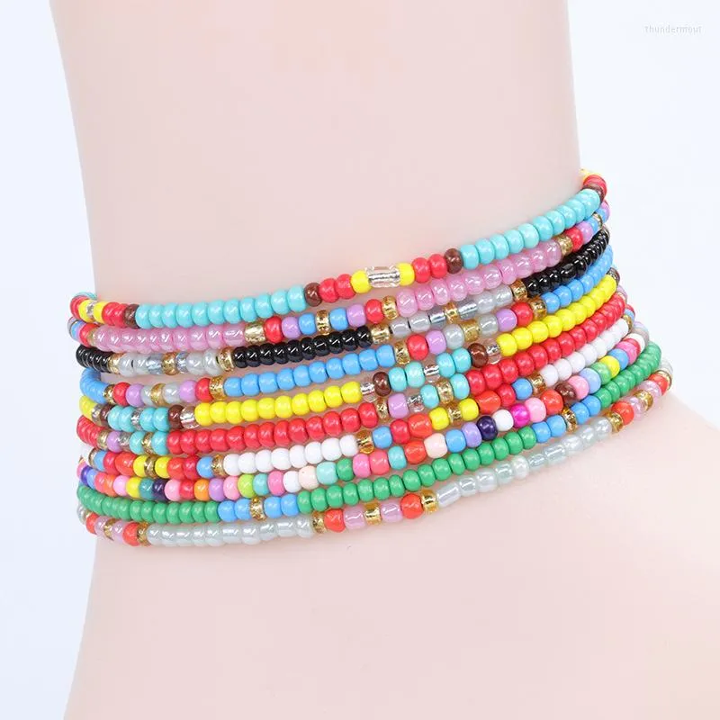 Brin coloré perles de riz Bracelet ensemble été plage amitié Bracelets à la main Boho bijoux cadeau pour un ami
