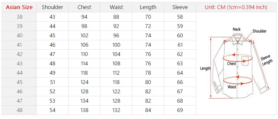 Long Size Chart