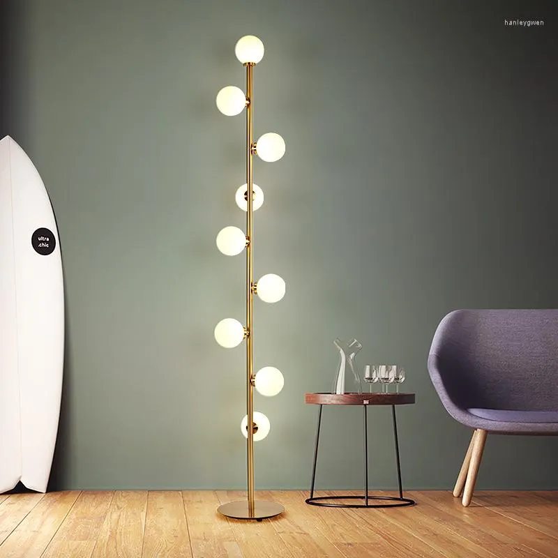 Floor Lamps Minimalist Round Glass Ball Led Standing For Living Room Lamp Bedroom Bedside Lights Indoor Lighting Fixtures
