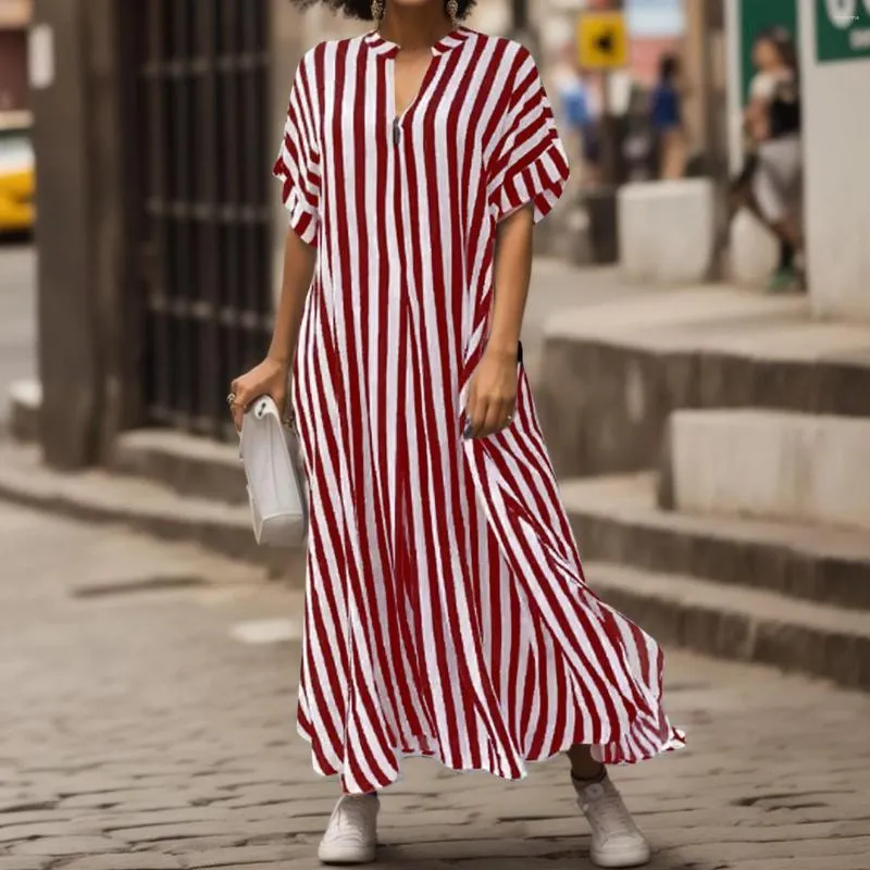 striped maxi dress