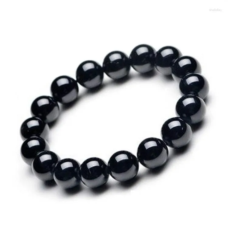 Strand Obsidian Flerfärgat armband med buddhistiska pärlor prydnadsföremål Elastiska handsnören Presenter och säljs i grossisthandel med pärlor