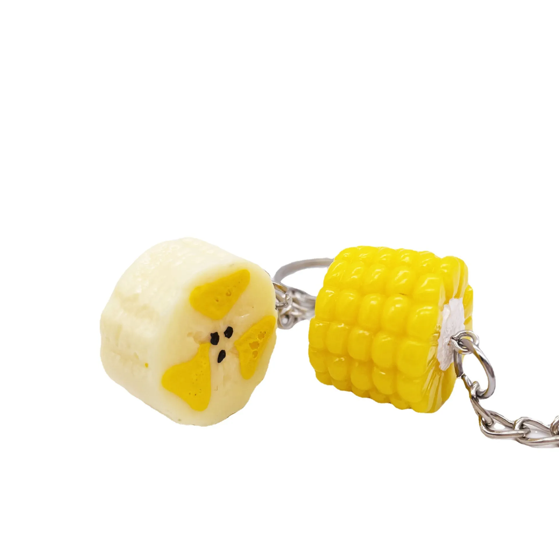 Creative Simulation Food Keychain Pendant Cartoon Corn Banana Resin Car Bag Keychains Jewelry Gift Accessories In Bulk