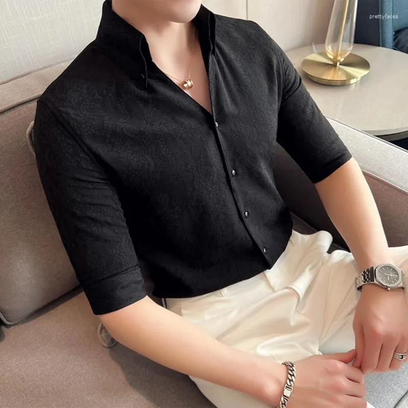 Men's Casual Shirts 2023 Business Men Shirt Brand Fashion Long Sleeve Figure All Match Slim Fit Formal Wear Blouse Homme