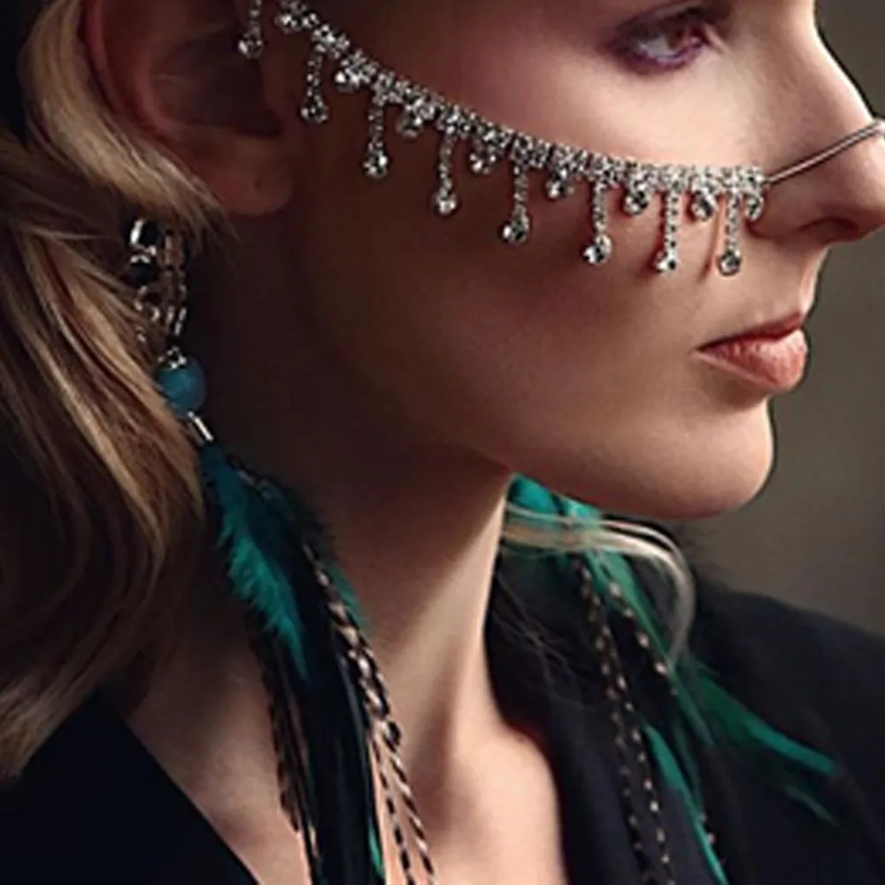 catena del visoNuovi prodotti pieni di catena del viso con nappa di diamanti Europa e Stati Uniti accessori con diamanti per feste di moda femminili gioielli firmati a catena