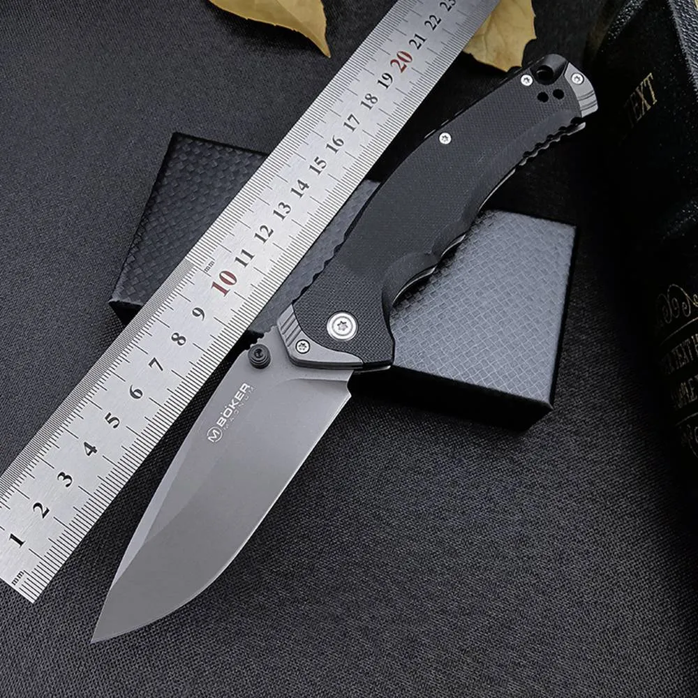 Boker składany nóż czarny G10 uchwyt Outdoor polowanie Survival taktyczne polowanie EDC kieszonkowy klips Camping noże 317