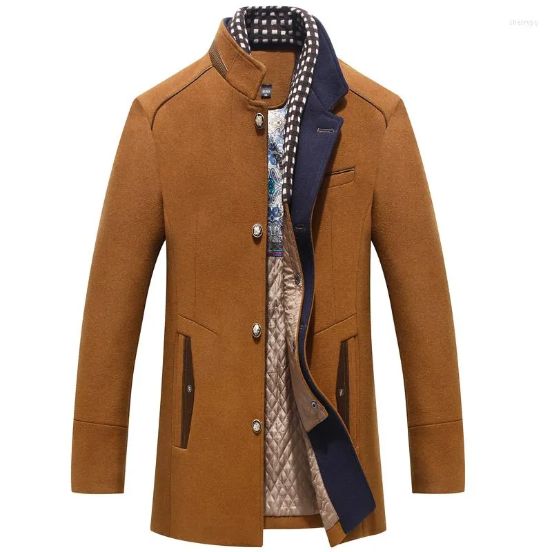 Erkek ceketleri yün ceket mao takım elbise standı yaka orta yaşlı ceket sonbahar ve kış 2023 yün erkekler