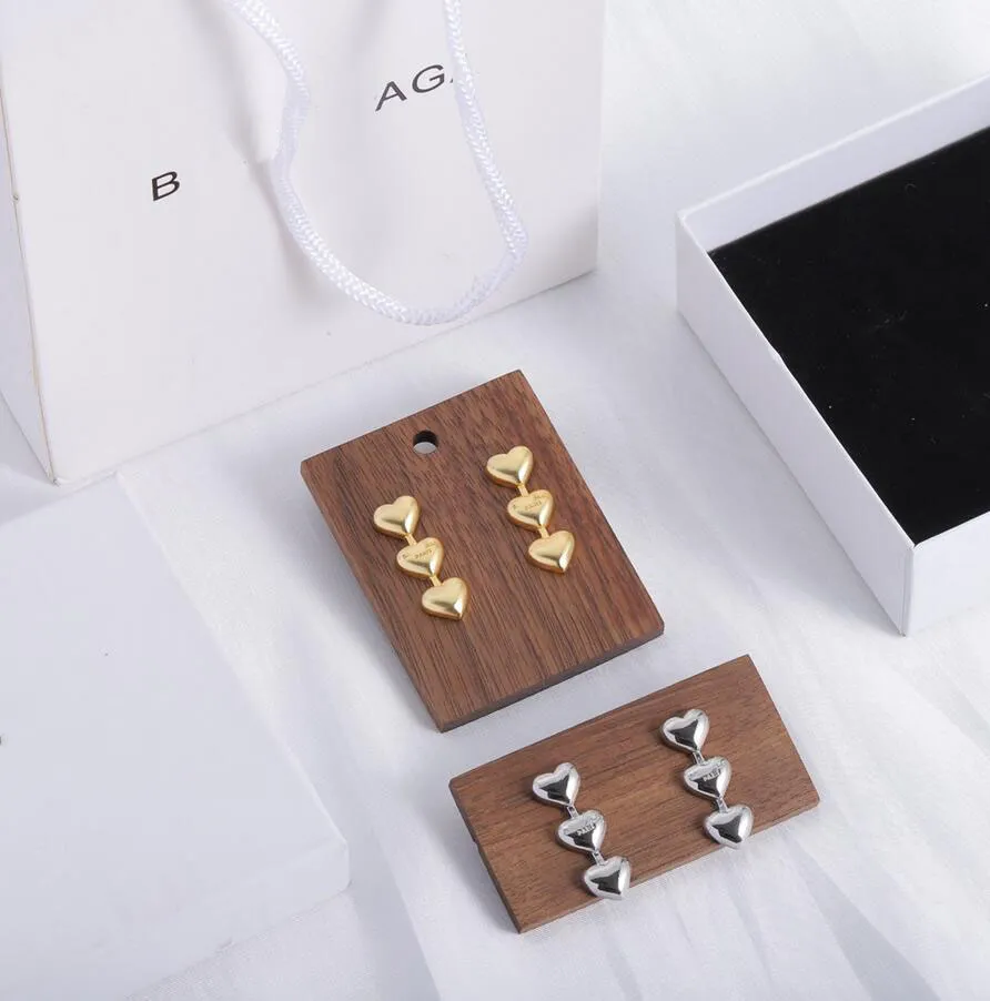 Nieuwe 18K Goud Verzilverde Stud Eardrop Top Kwaliteit Mode Ontwerper Hart Charm Dangle Earring Voor Vrouwen Lady Wedding Engagement Party Gift