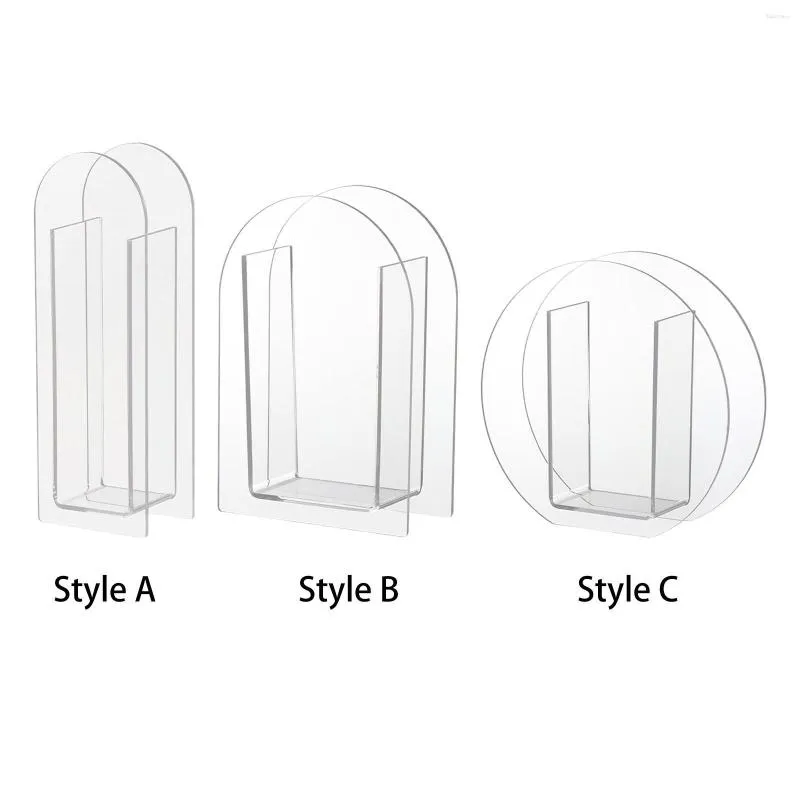 Vases Acrylic Vase Geometric Arch Modern Flower Buckets For Bookshelf Home