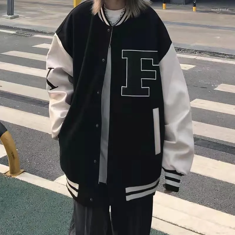 Kurtki damskie America Bomber Czarna kurtka Kobiety Oversized Baseball Harajuku Loose Streetwear Odzież wierzchnia Goth