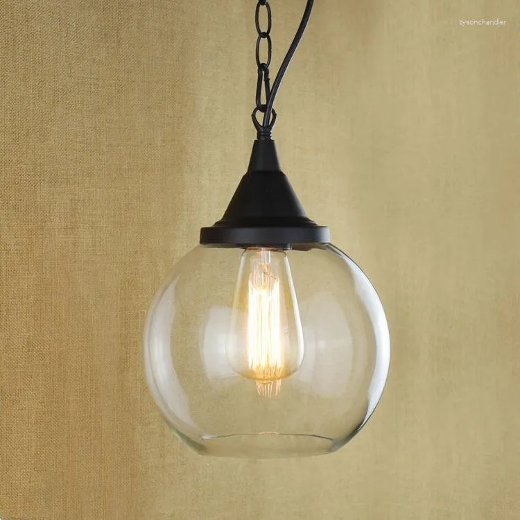 Pendellampor IWHD Glas Hanglamp LED-lampor Stil Loft Industriell belysningsarmatur Järn Vintage Retro Hänglampa Iluminacion