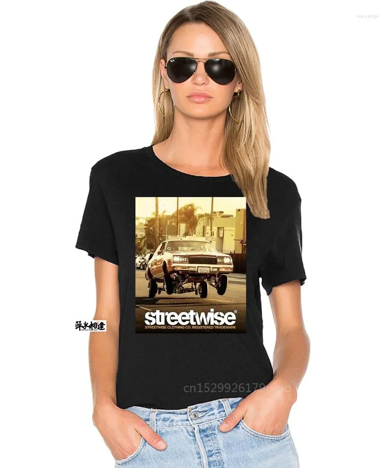 T-shirt da donna T-shirt Streetwise Bounce T-shirt da uomo Lowrider nera in cotone pesante Graphic Tee Gyms Fitness