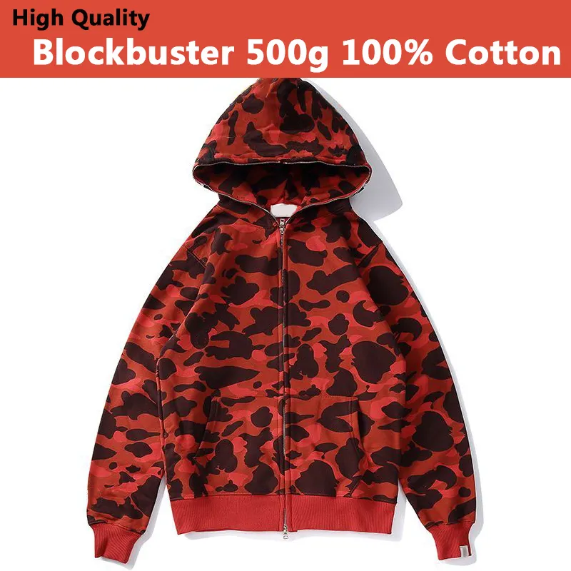 Sweats à capuche de haute qualité pour hommes Designer Hommes Femmes Shark Maker Full Zip Tie Dye Sweat à capuche idées de tenues une pièce grille sta camo ou sweat à capuche png camouflage veste rouge usa x large 1-1 AA