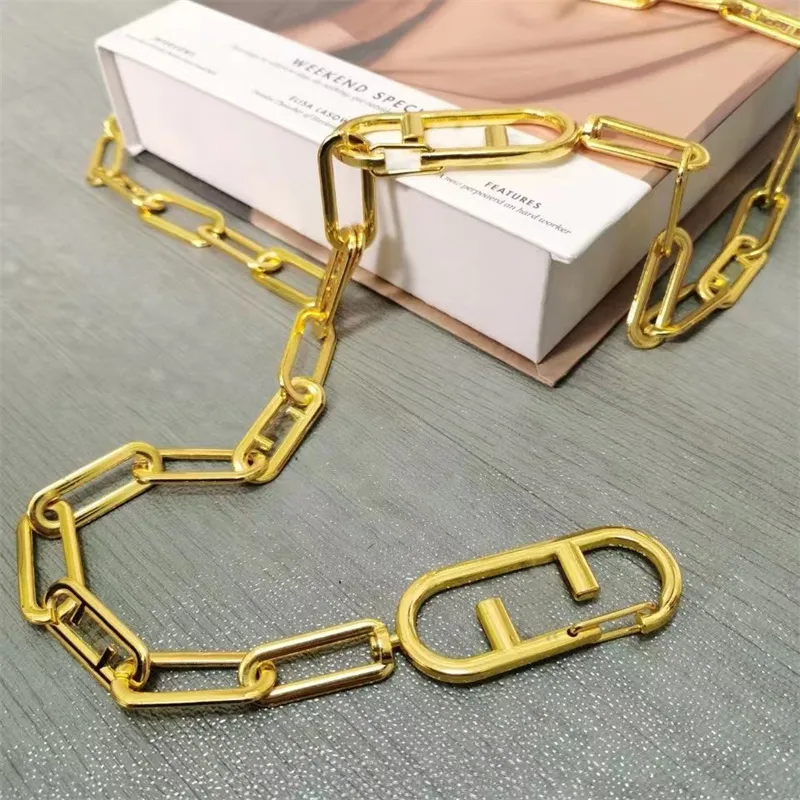 belt 110 Designer Chain Belt Metal Letter Waistband Vintage Women Gold Versatile Light Waist Chains Belts Clothing