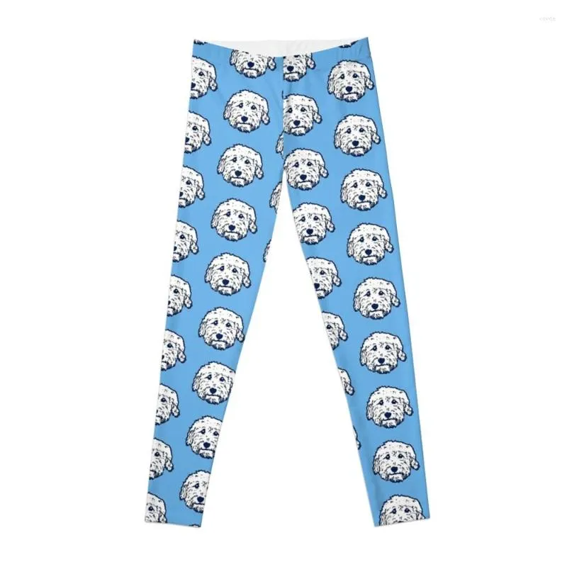 Pantalones activos Doodle Dog Cuteness - ¡Goldendoodle! Labradoodle! Adorable oso de peluche en polainas de color azul claro