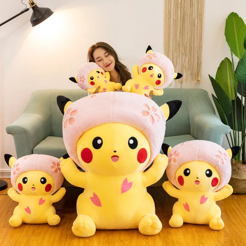 Wholesale creative cherry blossom head plush toys Children's games Playmates Holiday gifts Room decor