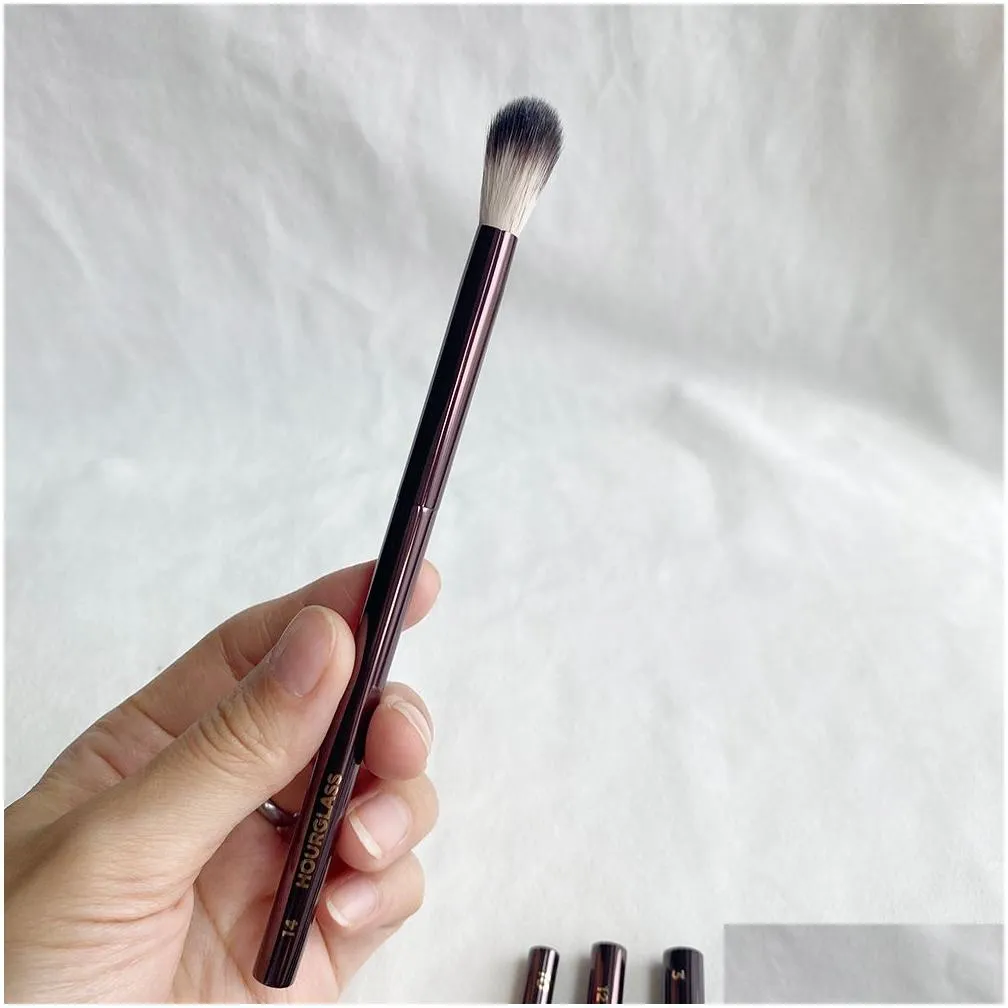 hourglass eye makeup brushes set luxury eyeshadow blending shaping contouring highlighting smudge brow concealer liner cosmetics tools metal handle soft