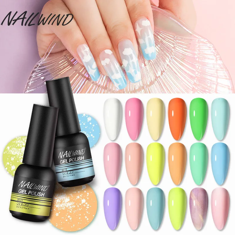 Gel per unghie NAILWIND Gel Smalto per unghie Gel Smalto per unghie semipermanente Top Coat 8ML Vernice Hybrid Primer UV Led Esmaltes Art Manicure Gel per unghie 230706