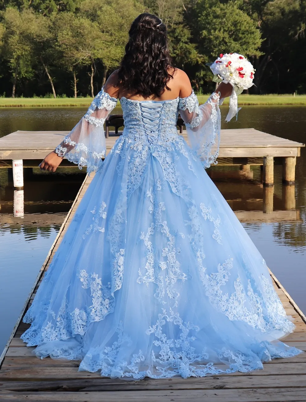 Color Celeste Cielo Vestido Azul Claro 15 Anos Vestido Celeste