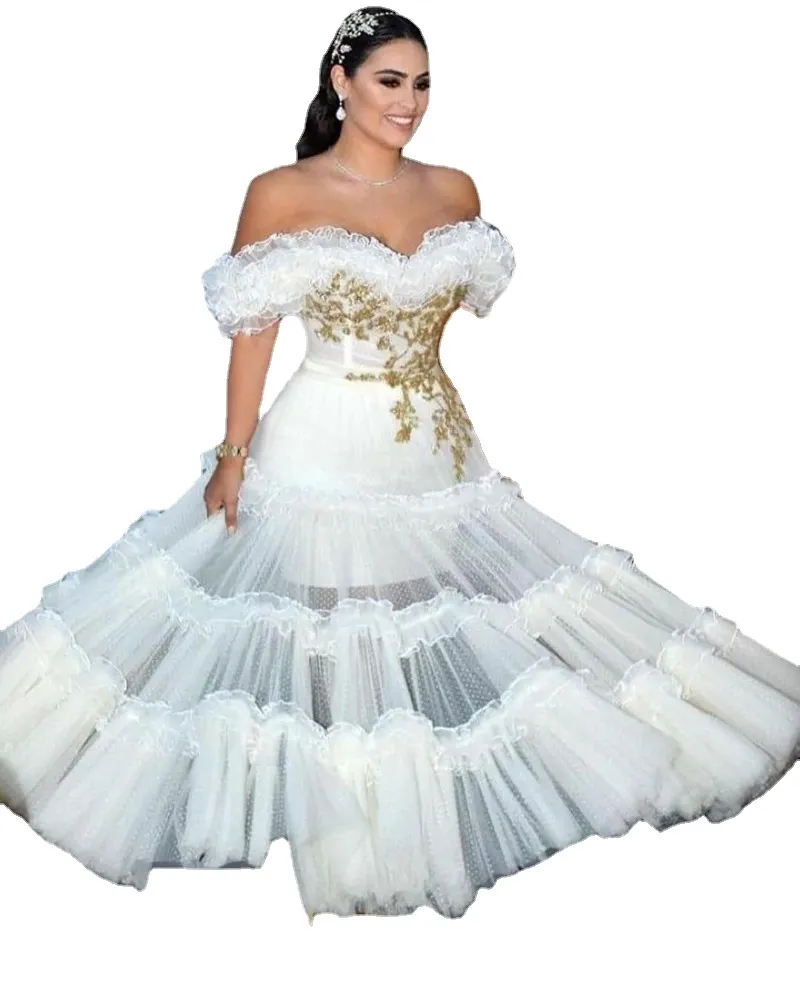 العربية aso ebi أبيض الدانتيل سهرة ثياب سهرة حبيبة الحبيب A-line prom dress calmen calmal party party second dontember second