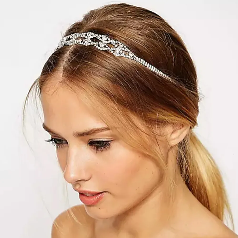 chaîne de cheveux Vente Chaude Strass chaîne de cheveux Mode Européenne Double Yeux Strass Tendance Cheveux Accessoires Coiffe designer bijoux