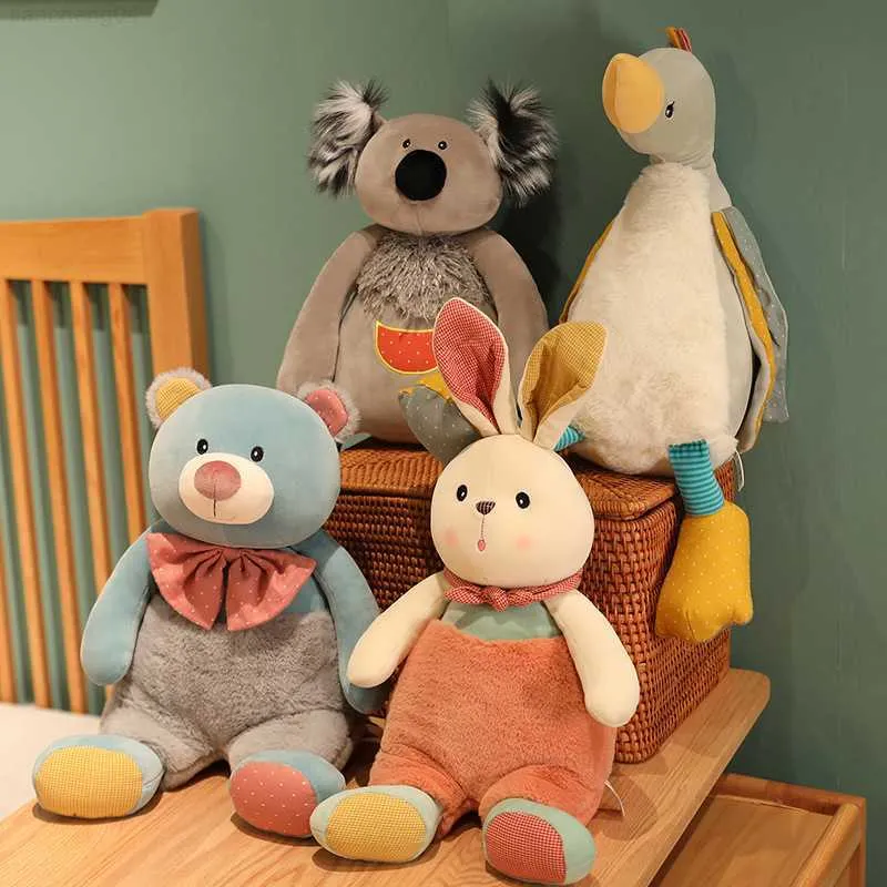 Stuffed Plush Animals 23/35/48cm The New Warm Series Plush Animal Dolls Bear Rabbit Koala Big Geese Children Toys Animal Crossing stuffed animals L230707