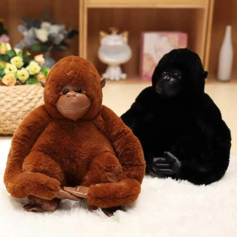 Gevulde Pluche Dieren Knuffels Zachte Pluche Simulatie Gorilla Orang-oetan Gevulde Pop Speelgoed Baby Kids Kinderen Verjaardagscadeau Thuis auto Decor L230707