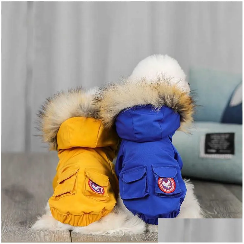 Abbigliamento per cani Vestiti caldi Giacca invernale per animali domestici Abbigliamento per animali domestici per cani di taglia piccola e media Drop Delivery Home Garden Supplies Dhp2H