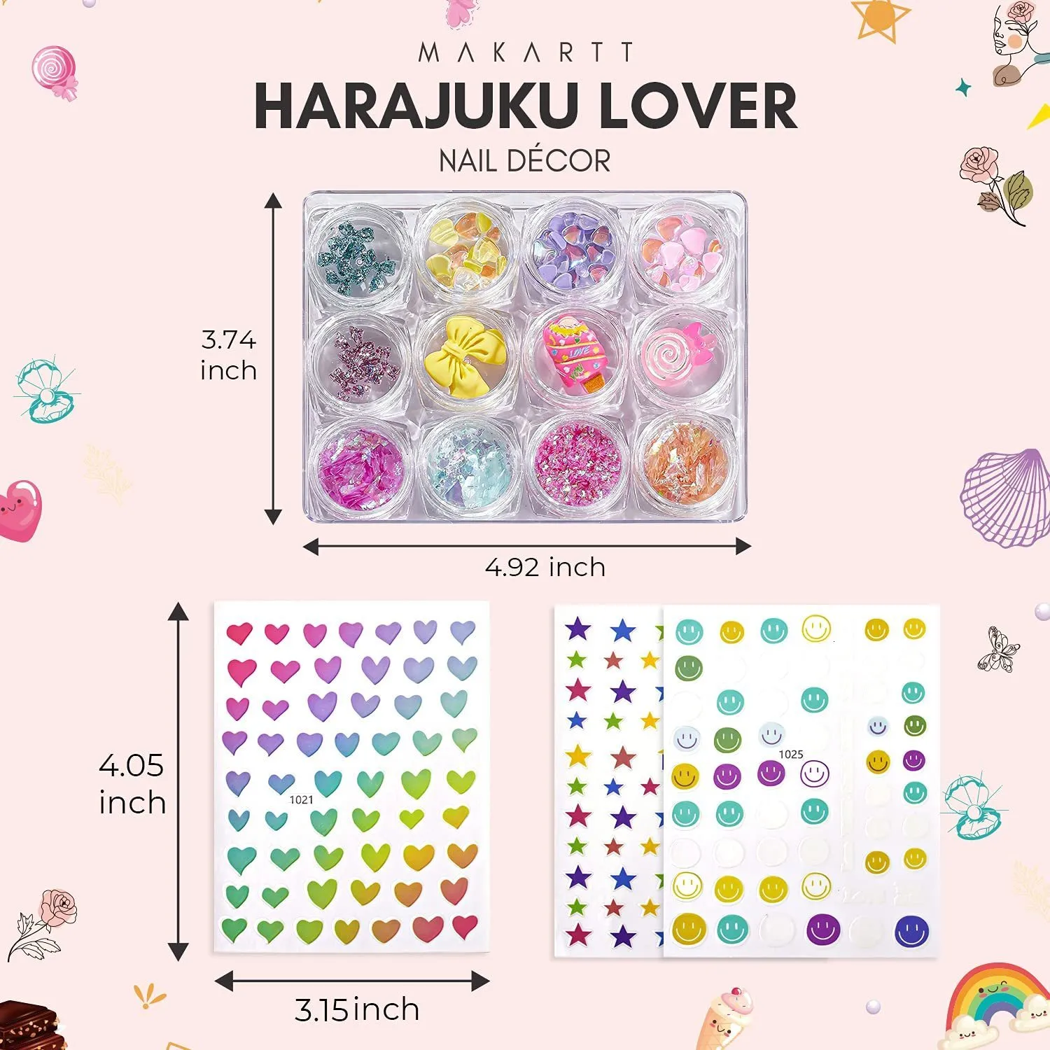 Harajuku Lover 12 Box Nail Art Decor Set With Sequins, Glitters, And 3  Sheets Of Stickers DIY Unicorn Nail Art Set 230706 From Zhong06, $14.49