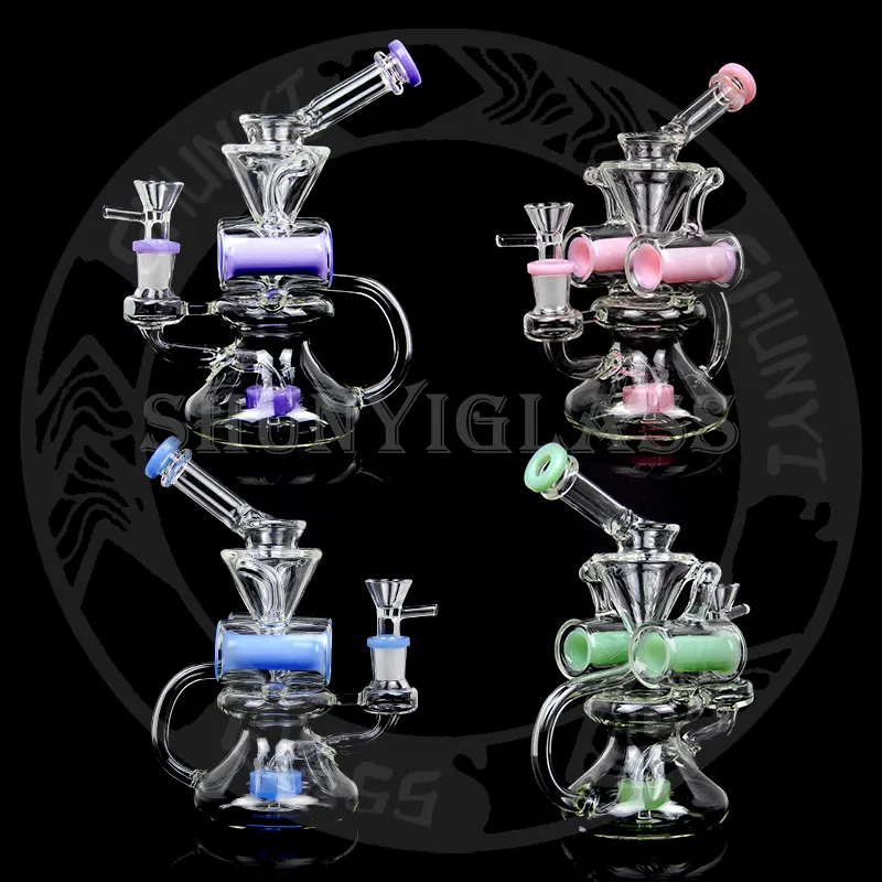 8 inches glass bong hookah smoking water pipe with matrix perc shisha dab rig 14.4 mm joint size