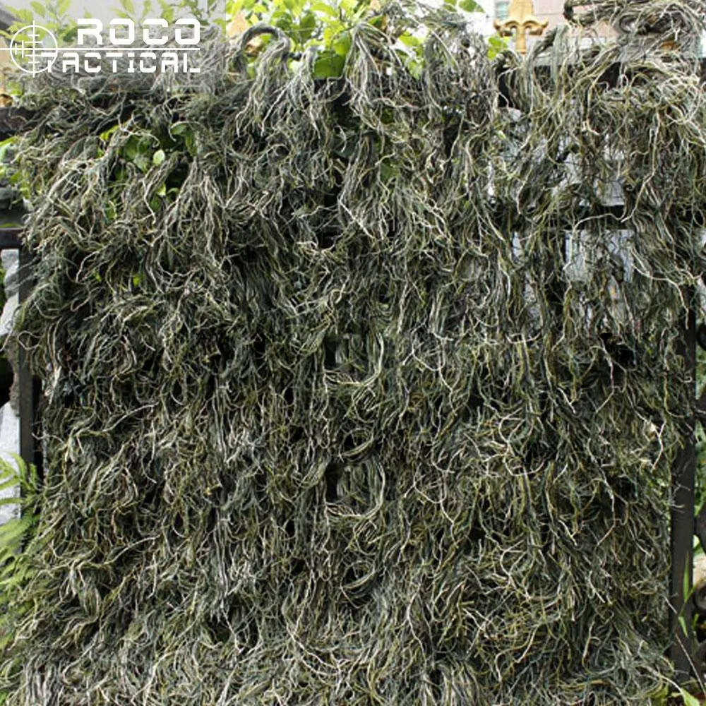 Skodon Rocotactical Synthetic Camo Ghillie Netting 80x90cm Woodland Military Thread Camouflage Netting For Airsoft Paintball Hunting