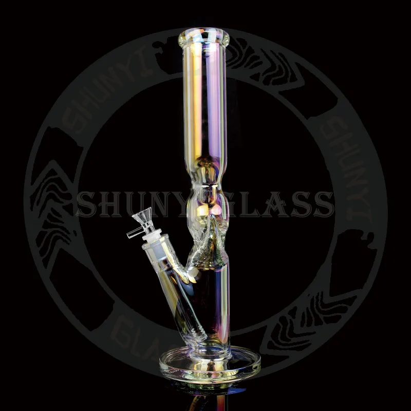 17 pouces verre bong dab rig fumée pipe à eau narguilé holographique Rainbow pipes tube droit bongs plates-formes pétrolières épaisses recycleur capiteux bol de 14 mm