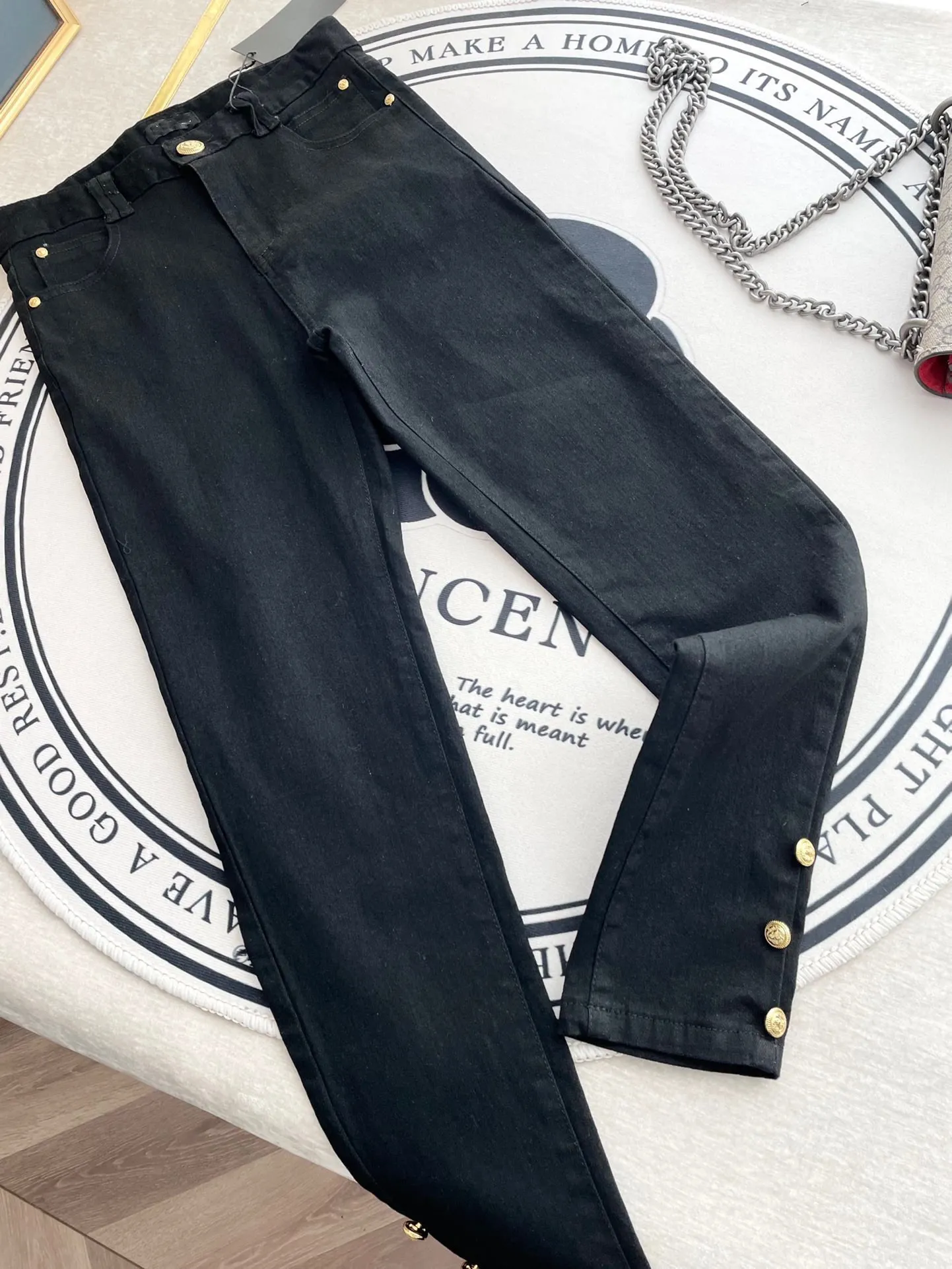 Ba1 Main New Jeans pantaloni di lusso da donna Jeans a vita alta a gamba dritta Hole gamba larga alla moda casual moda donna pantaloni in denim jeans skinny