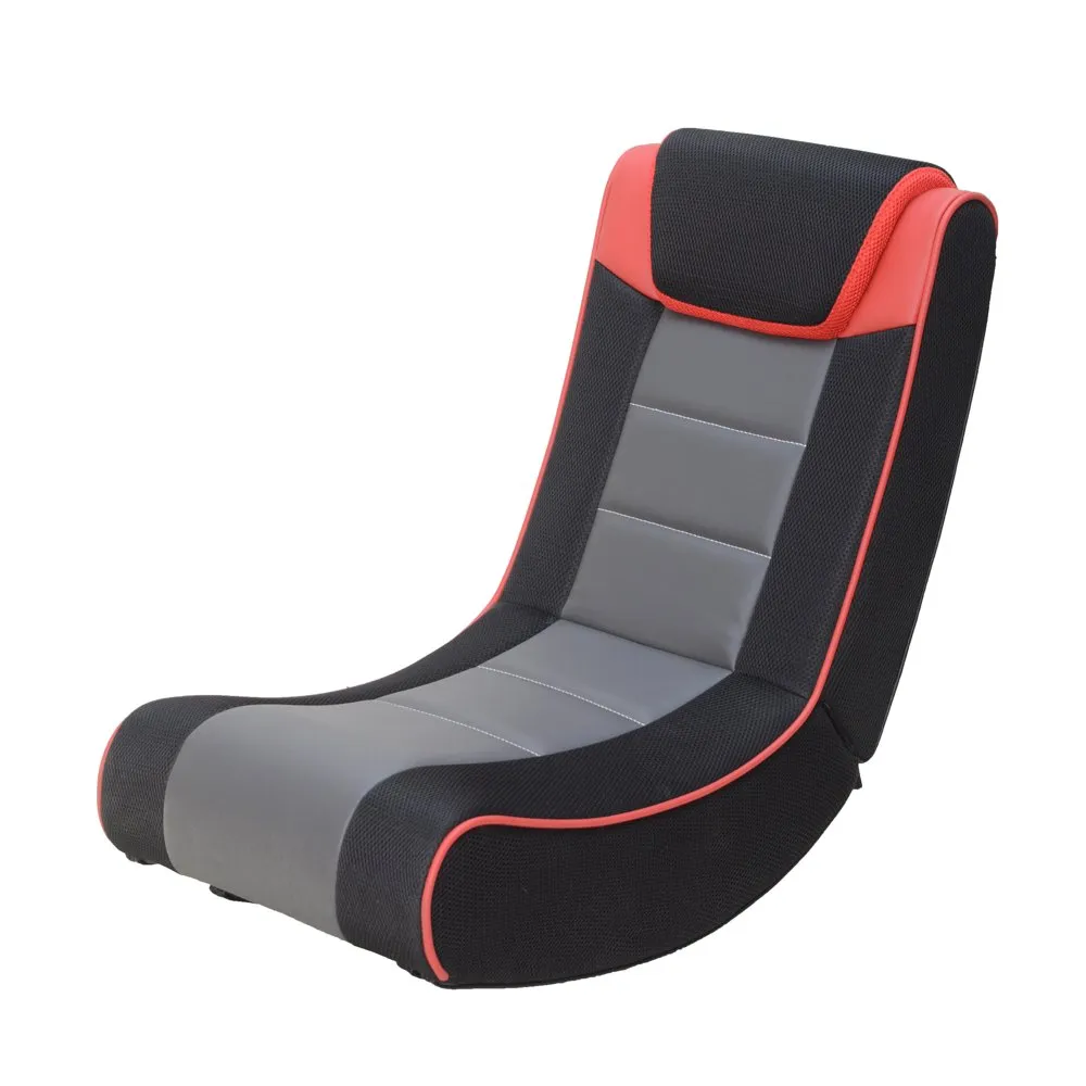 X Rocker Graphite 2 Bluetooth draadloze opvouwbare schommelstoel voor videogames met 2 luidsprekers, zwart, rood en grijs
