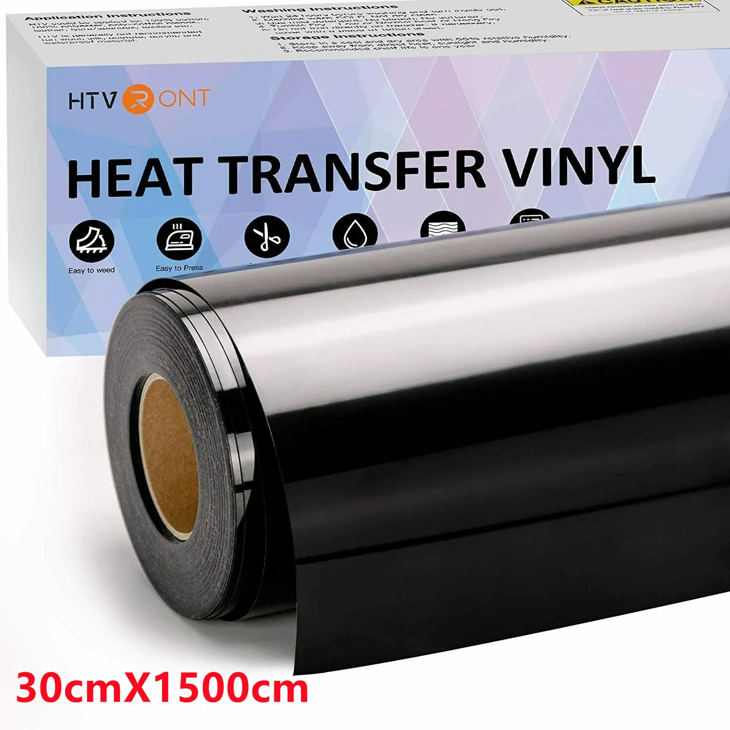 Window Film HTVRONT 12"X50ft/30x1500cm Heat Transfer Vinyl Roll for T-shirt Stickers Craft Iron on DIY PU HTV Film For Printing Clothing 230707