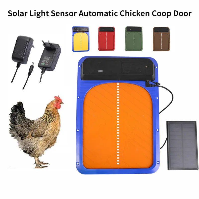 Incubators Automatic Chicken Coop Door With Solar Light Sensor Upgrad Waterproof Easy Install Electric Poultry House 230706