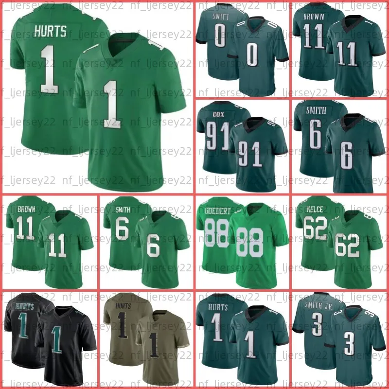 Fútbol Jalen Hurts Jerseys 11 A.J. Brown Jason Kelce Devonta Smith