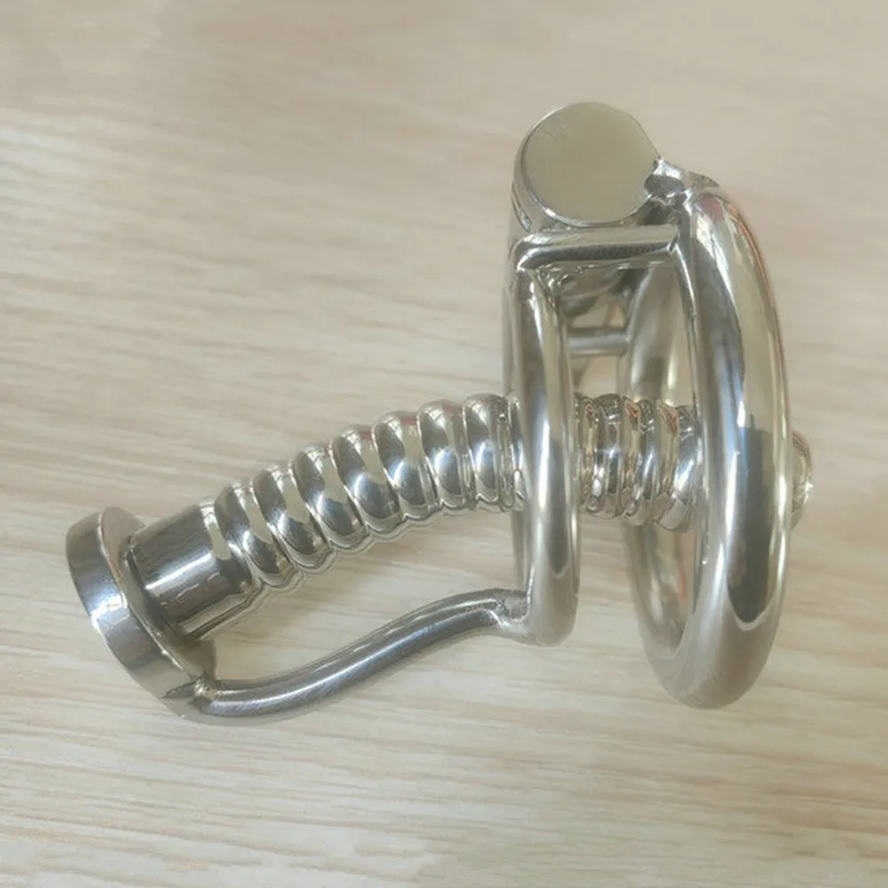 Mannelijke Kuisheidsapparaten Urethrale Cock Lock Penis Ring Terughoudendheid Birdlocked Device Stalen Kooi Harnas Metalen Slot Slaven Bondage Bdsm Mens Fetish Speelgoed Gays Cbt Nieuw