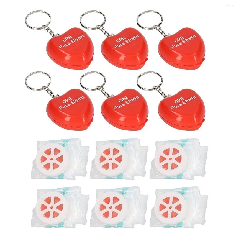 Jewelry Pouches 6Pcs Face Mask Keychain Disposable Emergency Kit Portable Hygienic Pocket Facial Cover