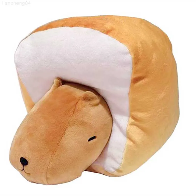 Muffade plyschdjur Toast Kapibarasan Capybara Plyschdocka Mjukleksak Kawaii Söt Anime Plysch Barnleksaker för flickor Pojkar Barn Födelsedagspresent L230707