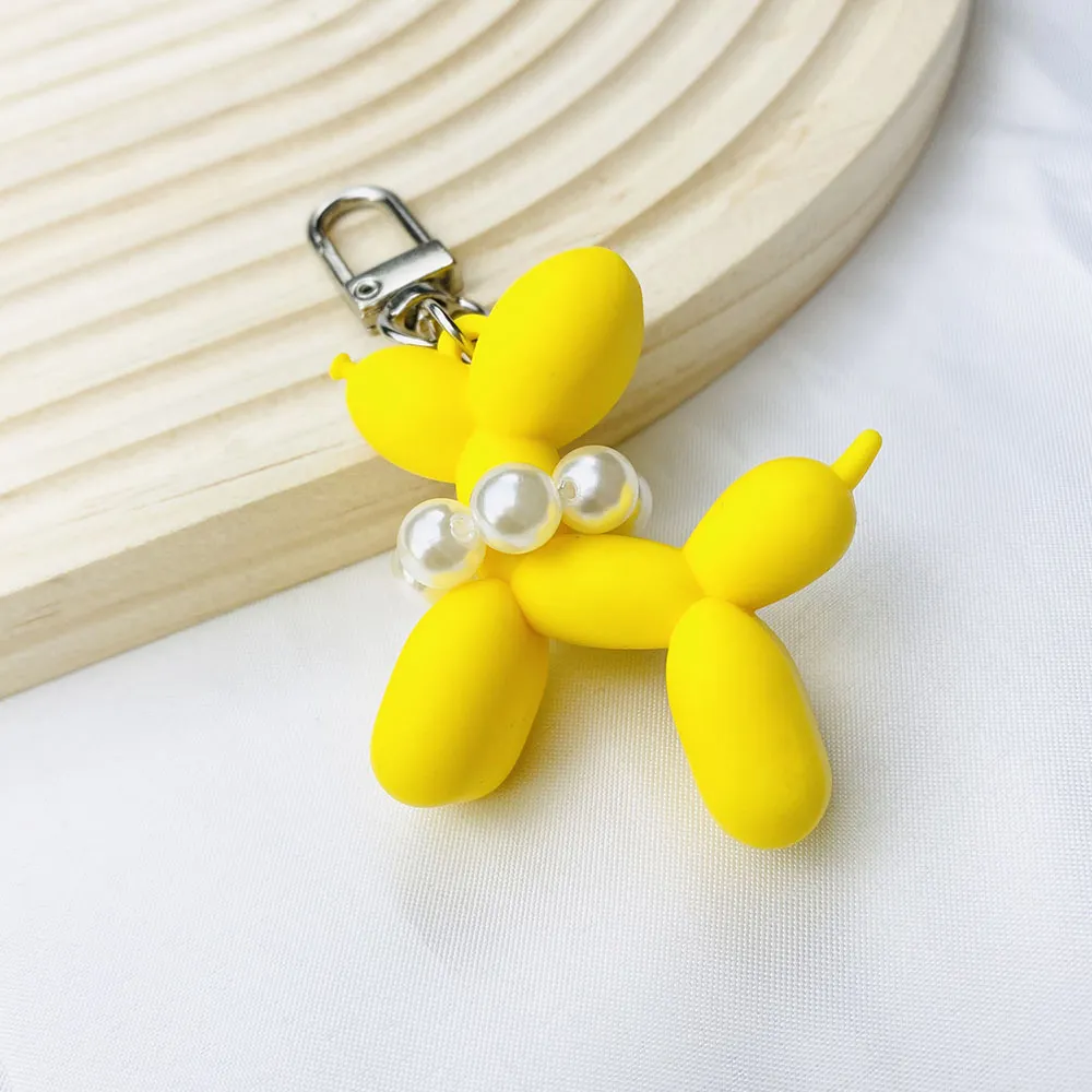 Creative Pearl Balloon Dog Cartoon Keychain Pendant Cute Bubble Dog Animal PVC Keychain Jewelry Accessories Gift