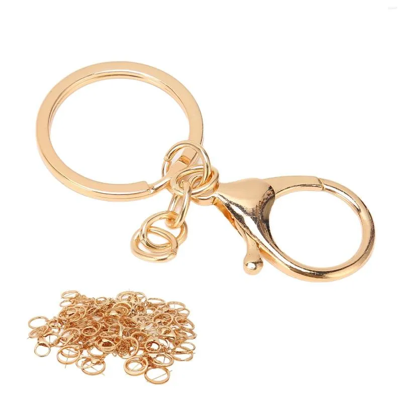 Keychains 50pcs/set Link Clasp Keychain Hook DIY Accessory Golden Extension Lobster For Car Key