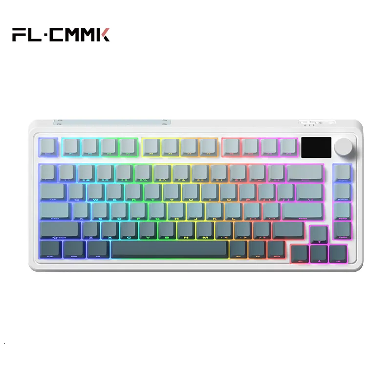 Klavyeler Flesports CMK75 Üç Mod Tam Anahtar Takas 81Key 2 4G Kablosuz Bluetooth Kablolu Mekanik Klavye PBT KEYFAP 230706