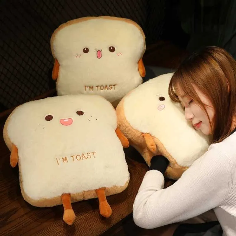 Children Baby Christmas Gift Brinquedos Home Decor Stuffed Toys Toast Bread  Plush Toy Stuffed Plushie Bread Slice Pillow Peluche Doll
