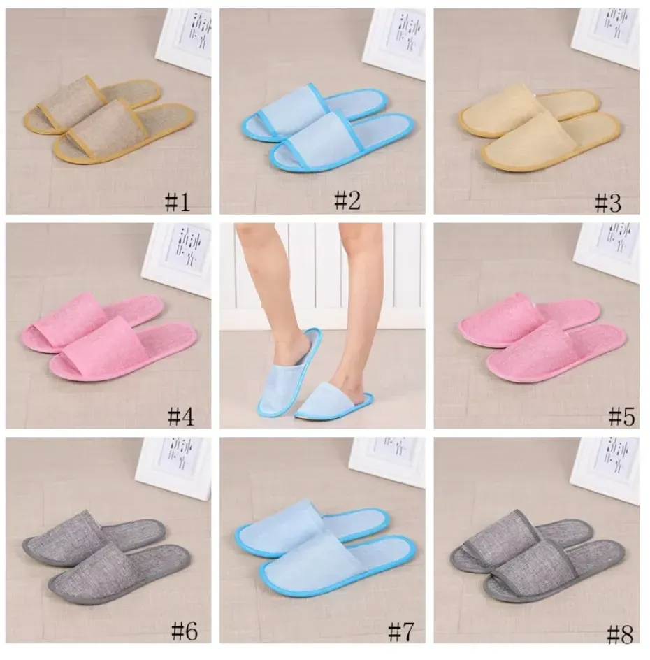 النعال التي يمكن التخلص منها فندق SPA Home Guest Shoes Anti-slip Cotton Clipper مريح ناعم ناعم لمرة واحدة