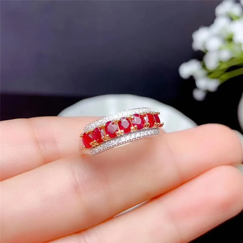 Cluster Rings Xin Yipeng Real Natural Pigeon Blood Ruby Ring 925 Silver Sterling Golded Gemstone Fine Wedding Jewelry For Women